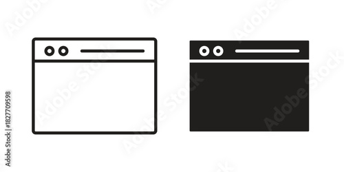 Window icons Concepts. black solid and line stroke designs for web and app use