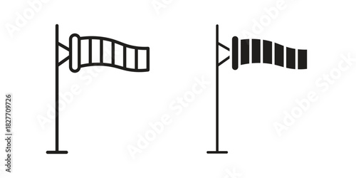 Windsock icons Concepts. black solid and line stroke designs for web and app use