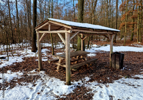Shelters in the forest serve as protection from inclement weather and as emergency sleeping accommodations, allowing for legal overnight bivouacs.bivouacs