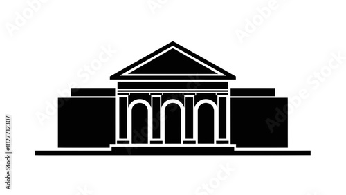 Classical Architecture Building Silhouette Symbol