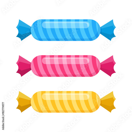 Candy icon set collection in flat style. Lollypop vector illustration on isolated background. Sugar dessert sign business concept.