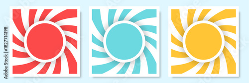 Candy abstract backdrop in flat style. Sun lollypop vector illustration on isolated background. Sunbeam swirl sign business concept.