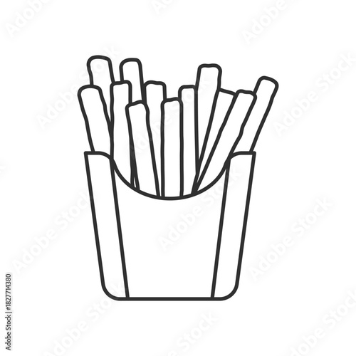 French fries icon in flat style. Fast food snack vector illustration on isolated background. Crispy potato sign business concept.