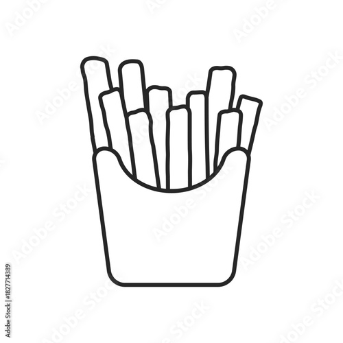 French fries icon in flat style. Fast food snack vector illustration on isolated background. Crispy potato sign business concept.