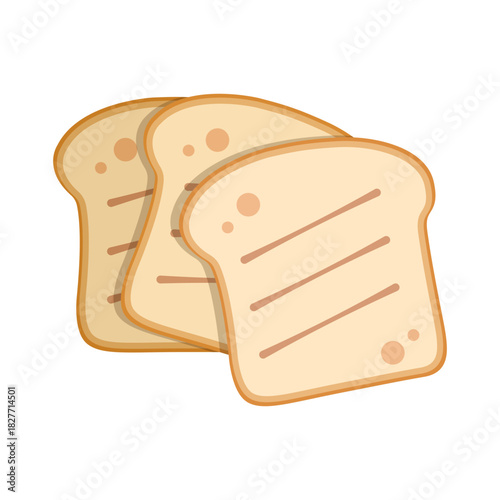 Sliced bread icon in flat style. Bread toast vector illustration on isolated background. Breakfast snack sign business concept.