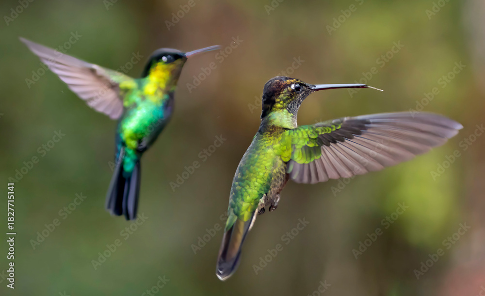 Fototapeta premium hummingbirds in flight