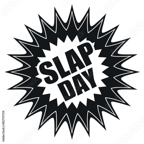 Slap Day black color design, solid white background (1).eps