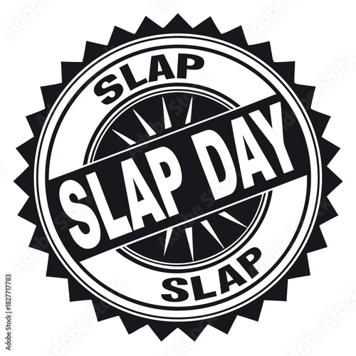 Slap Day black color design, solid white background (6).eps