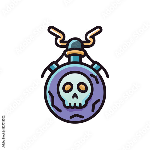 Cursed Amulet Vector Color Icon Illustration