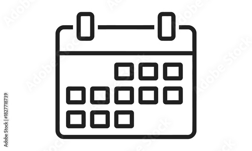 Calendar icon schedule agenda deadline reminder business organization plan flat outline