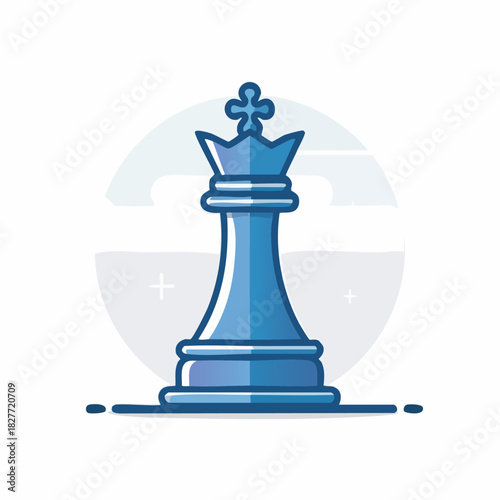 Blue Chess King Icon Depicting Strategy and Intelligence.