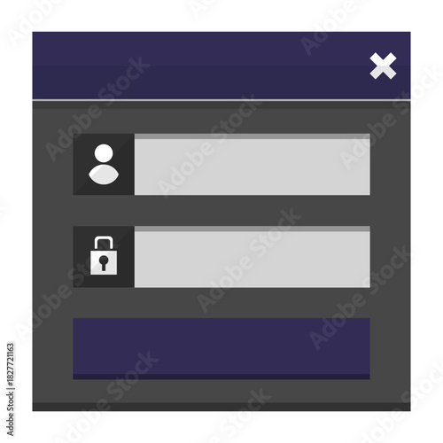 Login section mock up social media