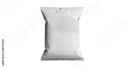 Blank or white plastic bag snack packaging isolated on white