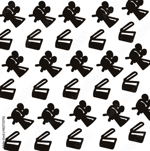 Video cameras and the clasp of film takes create texture.