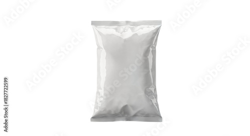 Blank or white plastic bag snack packaging isolated on white