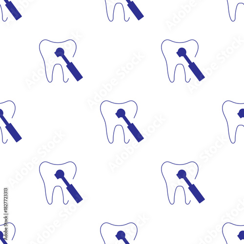 dentist tooth seamless pattern isolated on transparent background.