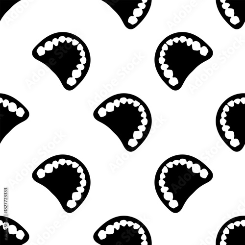 dentist tooth seamless pattern isolated on transparent background.