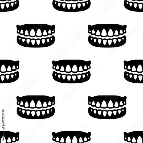 dentist tooth seamless pattern isolated on transparent background.