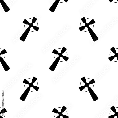 christian cross seamless pattern isolated on transparent background.
