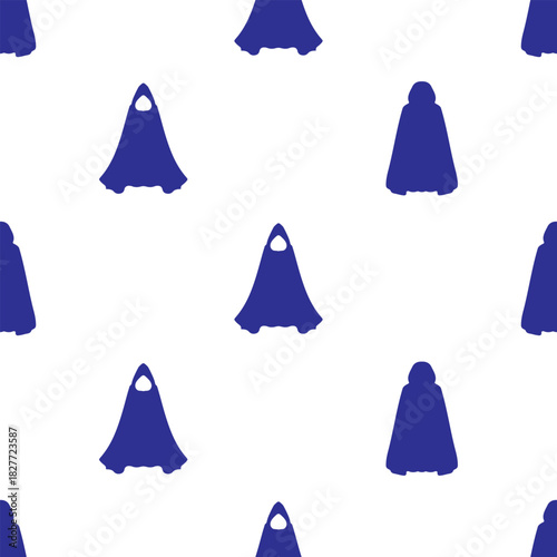 dark robes seamless pattern isolated on transparent background.