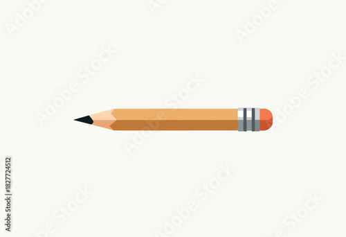A simple, isolated, flat vector illustration of a sharpened pencil on a white background