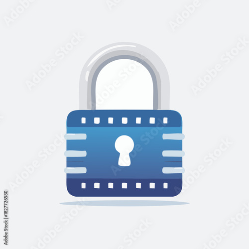 Blue padlock security icon with keyhole illustration.