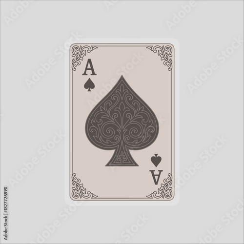 ace of spades hand drawn illustration artwork