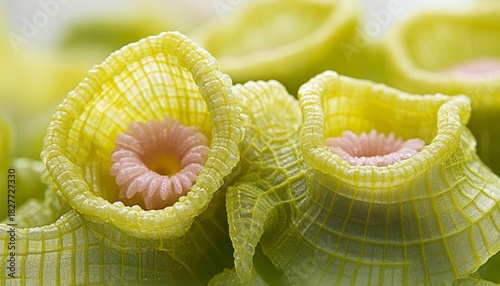 Fototapeta Naklejka Na Ścianę i Meble -  Futuristic Neon Structures with Chartreuse Grids and Glowing Digital Architecture for Wallpaper Art