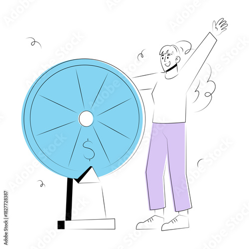 A sketchy style illustration showing a lottery