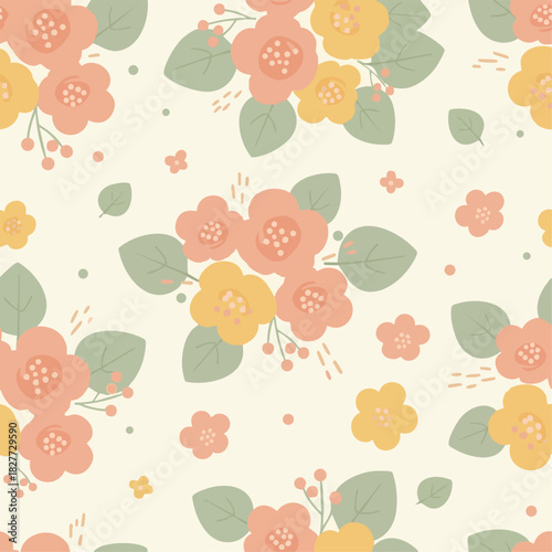 seamless background with flowers