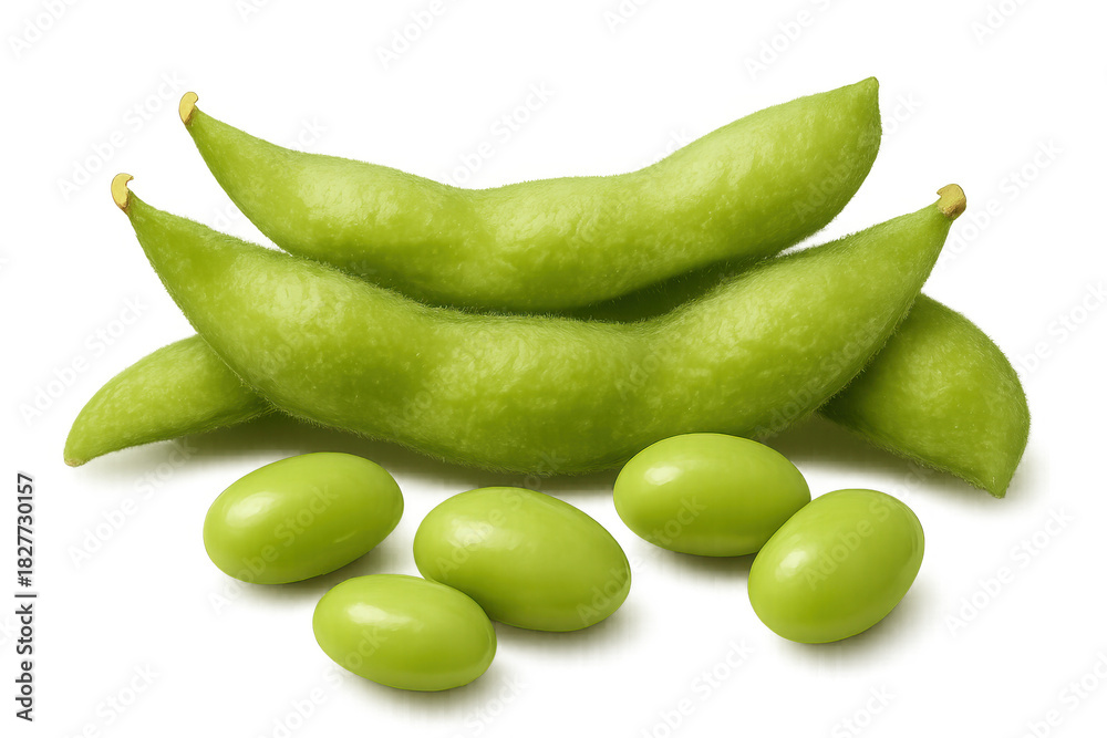 custom made wallpaper toronto digitalEdamame pods and shelled beans displaying vibrant green color and fresh texture, a nutritional plant-based protein source on transparent background