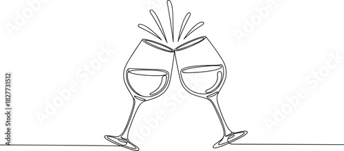 One Line Toasting Wine Glasses.