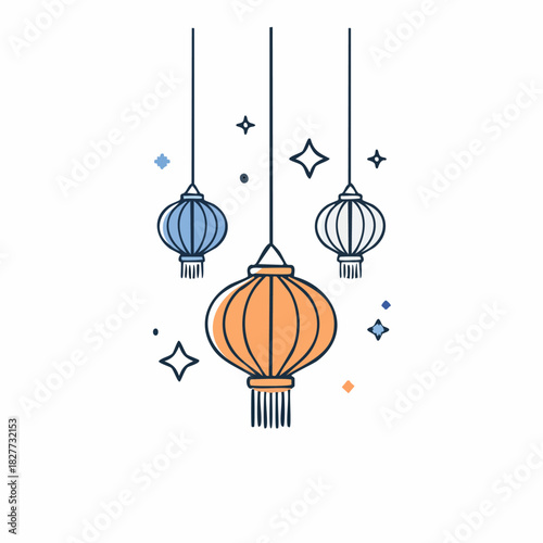 Elegant Hanging Lanterns with Sparkling Accents.