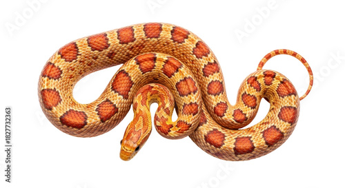 Wallpaper Mural Isolated Corn Snake, a colorful snake species native to North America, in coiled position Torontodigital.ca