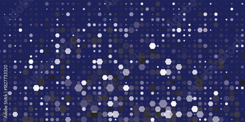 Dark Pink, Blue vector pattern with colored spheres. Geometric sample of repeating circles on white background in halftone style.