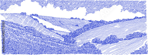 annetdebar_Landscape_of_a_vineyard_hillside_with_rows_of_grap_d6d51ec2-4567-4a2b-a709-0de41a6d4b35_3_traced