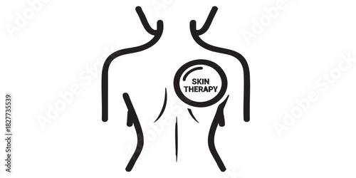 Back skin of woman thin line icon, spa massage concept. Vector graphics. Woman figure, skin therapy bubble sign on white background, style icon mobile or web desig