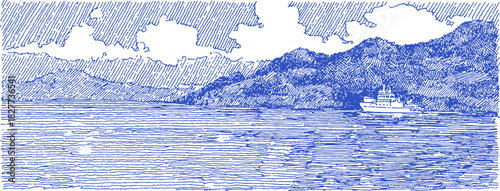 annetdebar_Sketch_of_a_cargo_ferry_transporting_vehicles_and__82d32ead-ea94-45d0-8bc5-3ad339e335c9_3_traced