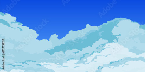 Clouds in the blue sky. Cloud background. Vector illustration