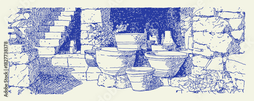 annetdebar_Sketch_of_a_Greek_pottery_workshop_with_spinning_w_4706315e-f35a-4afe-ad7d-9e8cb3b693d5_3_traced