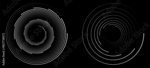 Spiral with gray colors lines as dynamic abstract vector background or logo or icon. spiral circle abstract dot spiral