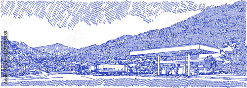 annetdebar_Sketch_of_a_highway_rest_stop_with_cargo_trucks_pa_32407418-53aa-42bf-9e21-fab3abed92b6_2_traced