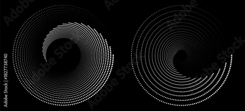 Spiral with gray colors lines as dynamic abstract vector background or logo or icon. spiral circle abstract dot spiral