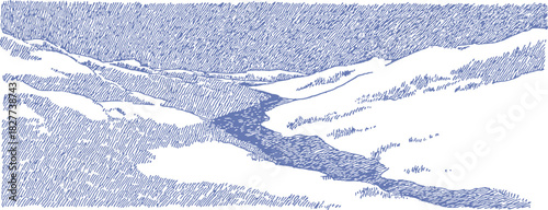 annetdebar_Sketch_of_a_long_winter_road_disappearing_into_sno_1b4ae049-9219-4328-bbb7-abbfb15bb057_1_traced