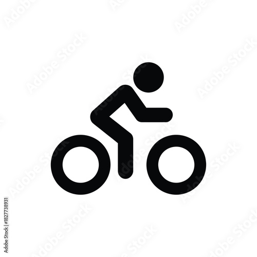 Simple black and white bicycle icon representing cycling activity