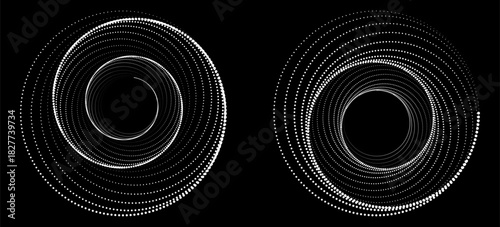 Spiral with gray colors lines as dynamic abstract vector background or logo or icon. spiral circle abstract dot spiral