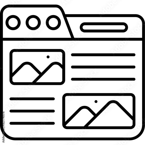 Browser Window Outline Icon