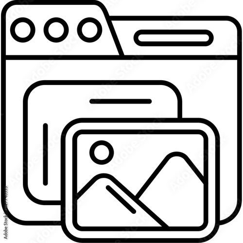 Image Gallery Outline Icon