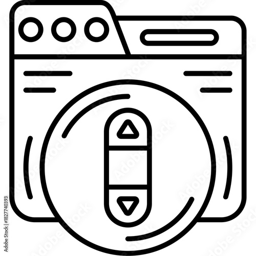 Scroll Bar Outline Icon