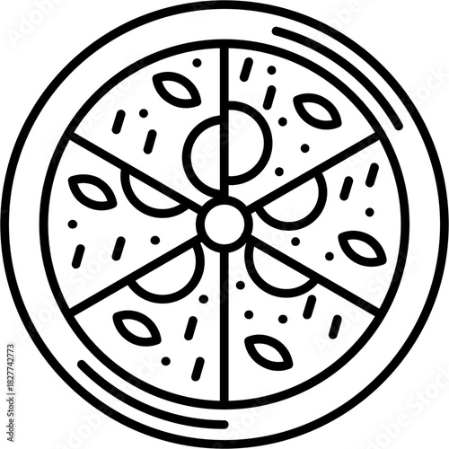 Whole Pizza Outline Icon